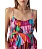 Color:Tropic Mood - Image 3 - Tropic Floral Print Square Neck Sleeveless Maxi Dress
