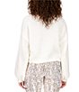 Color:Creme - Image 2 - Under The Stars Crew Neck Long Sleeve Chenille Sweater
