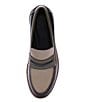 Color:Black/Dark Taupe/Olive - Image 5 - Westside Color Block Leather Lug Sole Loafers