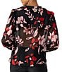 Color:Poinsettia - Image 2 - Winter Wish Floral Print Long Sleeve Blouse
