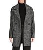 Sanctuary Wool Double Button Novelty Notch Collar Double Breasted Coat, Color:Black/White Herringbone - Image 1