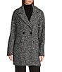 Sanctuary Wool Double Button Novelty Notch Collar Double Breasted Coat, Color:Black/White Herringbone - Image 2