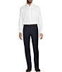 Santorelli Super 130's Bi-Stretch Wool Flat Front Solid Dress Pants - Image 3