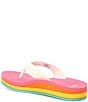 Color:Rainbow - Image 3 - Highland Rainbow Platform Thong Sandals
