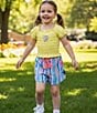 Sara Sara Little Girls Striped Star Patch Pull-On Shorts - Image 2
