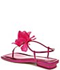 Color:Fuchsia - Image 4 - Sarto by Franco Sarto Capriflore Leather Flower Thong Sandals