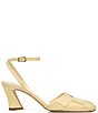 Color:Butter - Image 2 - Sarto by Franco Sarto Daisy Woven Leather Ankle Strap Pumps