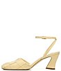 Color:Butter - Image 5 - Sarto by Franco Sarto Daisy Woven Leather Ankle Strap Pumps