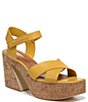 Color:Yellow - Image 1 - Sarto by Franco Sarto Donati Leather Cork Platform Sandals