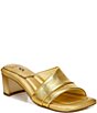 Color:Gold - Image 1 - Sarto by Franco Sarto Dream Leather Square Toe Slides