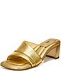 Color:Gold - Image 6 - Sarto by Franco Sarto Dream Leather Square Toe Slides