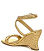 Color:Gold - Image 4 - Sarto by Franco Sarto Frita Woven Metallic Ankle Strap Wedge Sandals