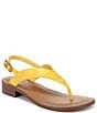 Color:Yellow - Image 1 - Sarto by Franco Sarto Iris Crocodile Print Leather Thong Sandals