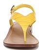 Color:Yellow - Image 6 - Sarto by Franco Sarto Iris Crocodile Print Leather Thong Sandals