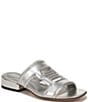 Color:Silver - Image 1 - Sarto by Franco Sarto Marina Leather Slide Sandals