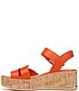 Color:Tangerine Orange - Image 5 - Sarto By Franco Sarto Tilly Leather Platform Cork Sandals