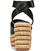 Color:Black - Image 3 - Sarto By Franco Sarto Toni Leather Raffia Platform Wedge Sandals