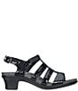 Color:Black Croco - Image 2 - Allegro Comfort Crocodile Embossed Leather Sandals