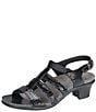 Color:Black Croco - Image 3 - Allegro Comfort Crocodile Embossed Leather Sandals
