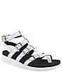 Color:Chalk - Image 1 - Aria Leather Toe Post Gladiator Sandals