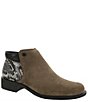 Color:Tumbleweed - Image 1 - Bethany Snake Print Accent Side Zip Ankle Booties