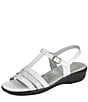 Color:White - Image 3 - Capri Comfort Metallic Strap Sandals