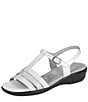 Color:White - Image 5 - Capri Comfort Metallic Strap Sandals