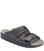Color:Black - Image 1 - Cozy Leather Slide Sandals