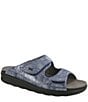 Color:Silver Blue - Image 1 - Cozy Metallic Leather Slide Sandals