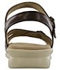 Color:Darkwood - Image 2 - Duo Leather Wedge Sandals