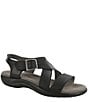Color:Black - Image 1 - Laguna Comfort Leather Sandals