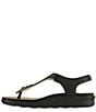 Color:Black - Image 3 - Marina Leather Thong Wedge Sandals