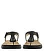 Color:Black - Image 4 - Marina Leather Thong Wedge Sandals