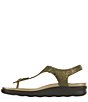Color:Olive Gold - Image 3 - Marina Snake Print Leather Thong Wedge Sandals