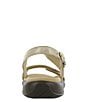 Color:Golden - Image 2 - Nudu Printed Leather Heel Strap Sandals