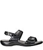 Color:Midnight - Image 2 - Nudu Printed Leather Heel Strap Sandals