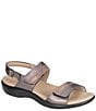 Color:Dusk - Image 1 - Nudu Two-Toned Leather Heel Strap Sandals
