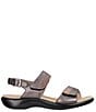 Color:Dusk - Image 2 - Nudu Two-Toned Leather Heel Strap Sandals