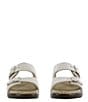 Color:Web Linen - Image 4 - Relaxed Printed Leather Buckle Strap Sandals