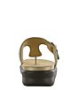 Color:Olive Gold - Image 2 - Sanibel Snake Print Leather Thong Wedge Sandals