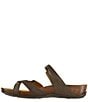 Color:Coffee - Image 3 - Shelly Leather Toe Loop Sandals