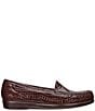 Color:Brown Croco - Image 2 - Simplify Crocodile Embossed Leather Moccasin Loafers