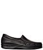 Color:Black - Image 2 - Twin Leather Moc Toe Loafers