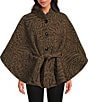 SASSO + SMYTH Animal Print Faux Leather Belted Cape - Image 1