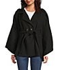 SASSO + SMYTH Belted Button Cape, Color:Black - Image 1