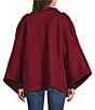 SASSO + SMYTH Belted Button Cape, Color:Dark Red - Image 2