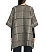 SASSO + SMYTH Block Plaid Reversible Topper, Color:Black/Ivory - Image 2