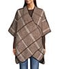 SASSO + SMYTH Block Plaid Reversible Topper, Color:Brown/Neutral - Image 1