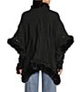 SASSO + SMYTH Faux Fur Trim Sweater Topper, Color:Black - Image 2