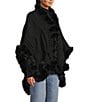 SASSO + SMYTH Faux Fur Trim Sweater Topper, Color:Black - Image 3